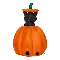 3 Ft 7 In Light-Up Animated Rising Pumpkin Cat Inflatable Decoration