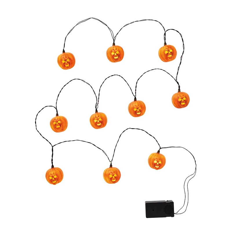Orange Jack-o'-Lantern Skull String Lights - Halloween II