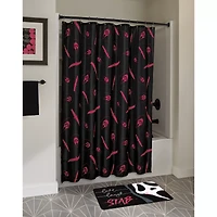 Ghostface Knife Print Pink Shower Curtain
