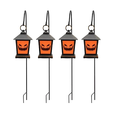 Light-Up LED Jack-O-Lantern Pathway Markers