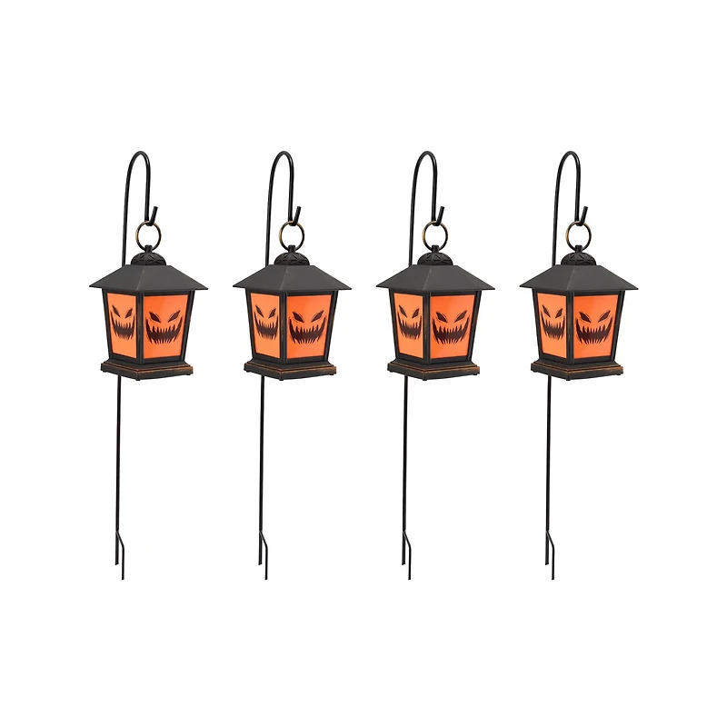 Light-Up LED Jack-O-Lantern Pathway Markers