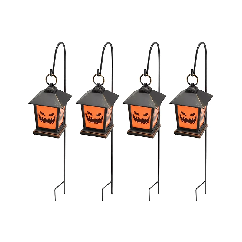 Light-Up LED Jack-O-Lantern Pathway Markers