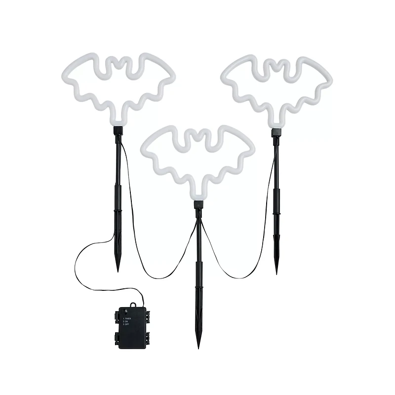 Multi-Pack Light-Up Bat Pathway Markers - 3 Pack
