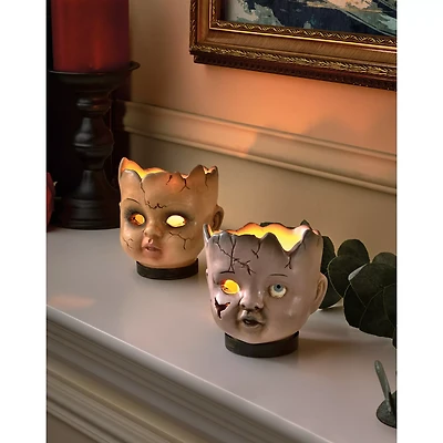 Doll Head Candle Holders - 2 Pack
