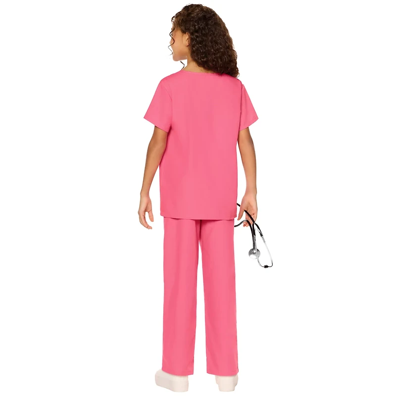 Kids Pink Medical Scrubs Costume