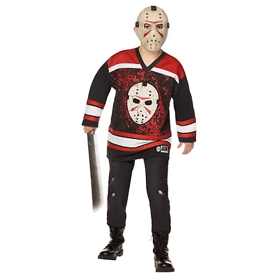 Kids Jason Voorhees Jersey and Mask Costume Kit - Friday the 13th