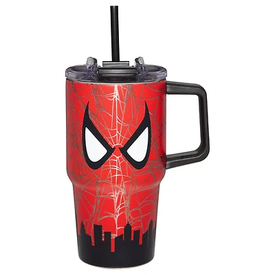 Spider-Man Mask Skyline Travel Tumbler with Straw - 20 oz.