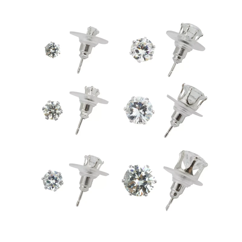 CZ Round Stud Earrings