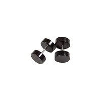 Black Plain Fake Plug Earrings 2 Pack - 16 Gauge
