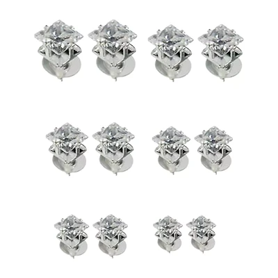 Square Clear C Stud Earrings 12 Pack