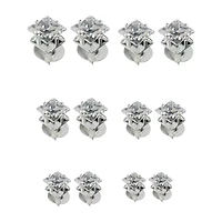 Square Clear C Stud Earrings 12 Pack