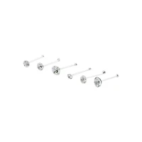 Multi-Pack CZ Stud Nose Rings - 6 Pack