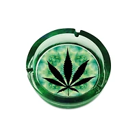 Green and Black Weed Leaf Ashtray