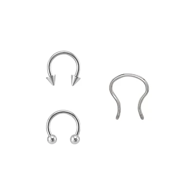 Septum Nose Ring 3 Pack - 16 Gauge