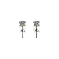 Clear CZ Prong Crown Base Stud Earrings