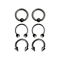 Multi-Pack Horseshoe and Captive Rings 3 Pair - 16 Gauge