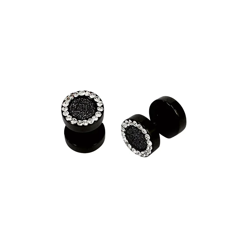 Black Sugar Glitter CZ Fake Plug Set