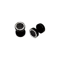Black Sugar Glitter CZ Fake Plug Set
