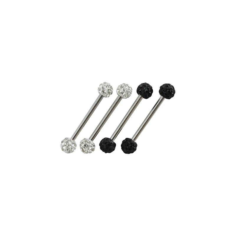 Multi-Pack CZ Nipple Barbells - 2 Pair