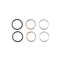 Multi-Pack Multicolor Seamless Nose Rings 6 Pack - 20 Gauge