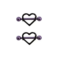 Black Heart Nipple Shields - 14 Gauge