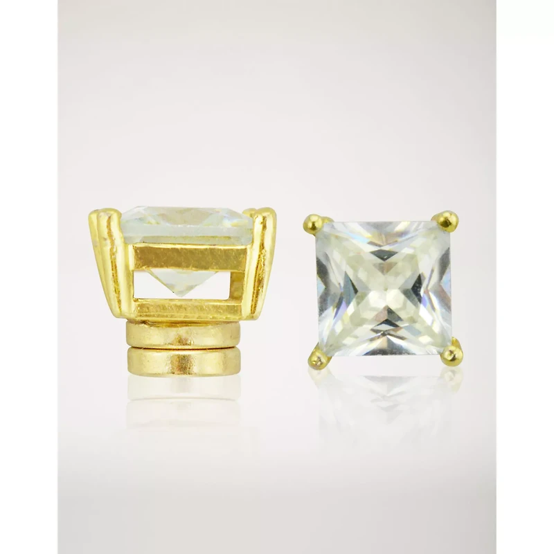 Square CZ Magnetic Earrings
