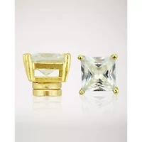 Square CZ Magnetic Earrings