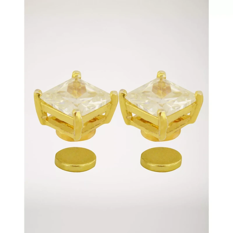 Square CZ Magnetic Earrings