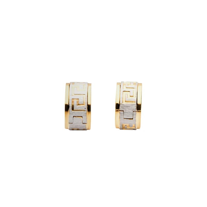 Gold Greek Huggie Earrings
