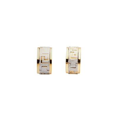 Gold Greek Huggie Earrings