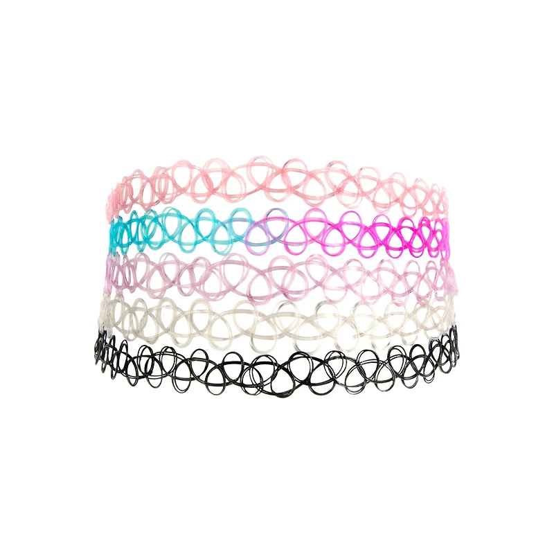 Multi-Pack Tattoo Choker Necklaces - 5 Pack