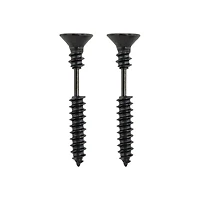 Black Screw Fake Taper Earrings - 16 Gauge