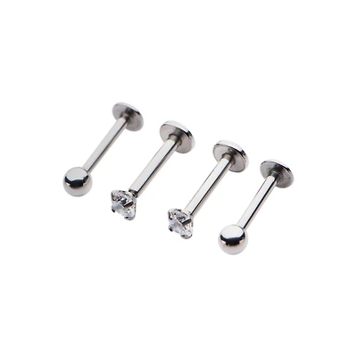 Multi-Pack CZ Labret Lip Rings Pack