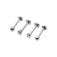Multi-Pack CZ Labret Lip Rings Pack