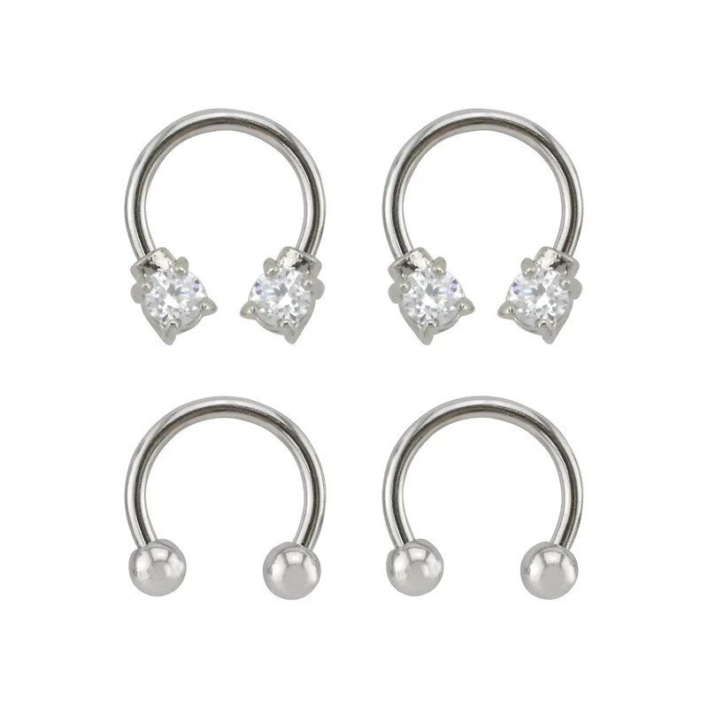 Multi-Pack CZ Horseshoe Rings - 2 Pair