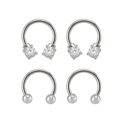 Multi-Pack CZ Horseshoe Rings - 2 Pair