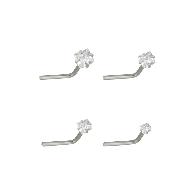 Multi-Pack CZ L-Bend Nose Rings