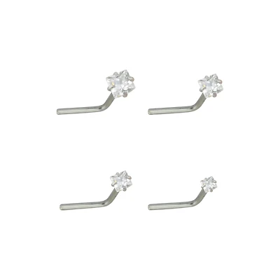 Multi-Pack CZ L-Bend Nose Rings