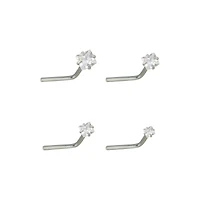 Multi-Pack CZ L-Bend Nose Rings