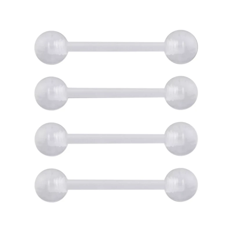 Multi-Pack Silver-Tone Barbells - 4 Pack