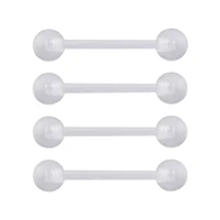 Multi-Pack Silver-Tone Barbells - 4 Pack