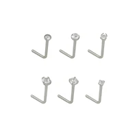 Multi-Pack CZ L-Bend Nose Rings