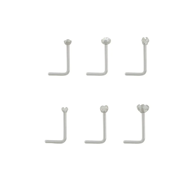 Multi-Pack CZ L-Bend Nose Rings