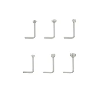 Multi-Pack CZ L-Bend Nose Rings