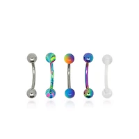 Multi-Pack Rainbow Curved Barbells 5 Pack - 16 Gauge