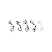 Multi-Pack CZ Curved Barbells 5 Pack - 16 Gauge