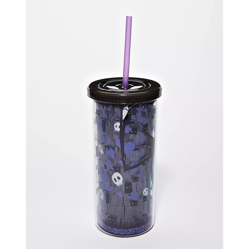 Jack Skellington Skull and Heart Cup with Straw 20 oz. - The Nightmare Before Christmas