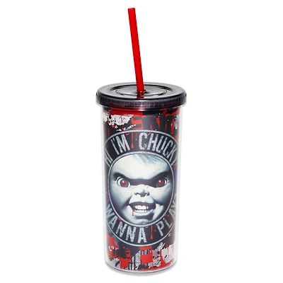 Hi I'm Chucky Cup With Straw - 20 oz.