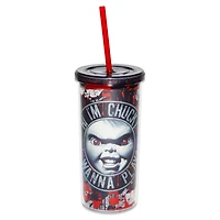 Hi I'm Chucky Cup With Straw - 20 oz.
