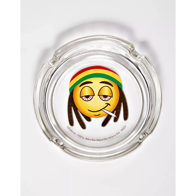 Rasta Leaf Emoji Stash Jar and Ashtray Set